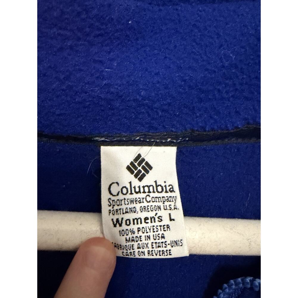 VTG Columbia Sportswear Full Zip Cobalt Blue Fleece Outdoor Jacket Women's L - Picture 2 of 4
